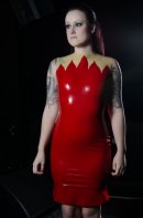 Roksana Latex Rubber Flame Dress