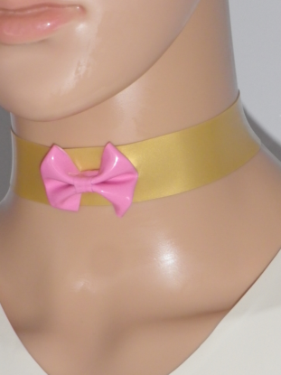 Small Bow Latex Rubber Choker - Latex clothing