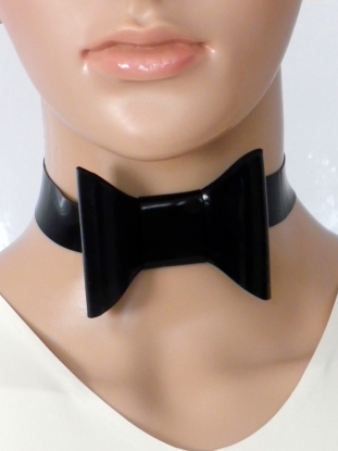 Large Latex Rubber Bow Choker - Latex clothing