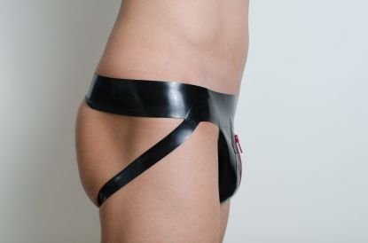 Zipped Latex Rubber Jock Strap - Latex clothing