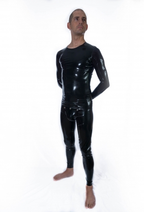 Latex Rubber Cod Piece Leggings - Latex clothing