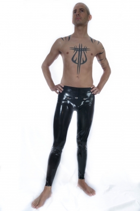 Latex Rubber Cod Piece Leggings - Latex clothing