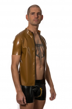 Karlos Zipped Latex Rubber T Shirt - Latex clothing