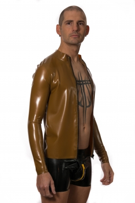 Atanas Latex Rubber Long Sleeve Zip Top - Latex clothing