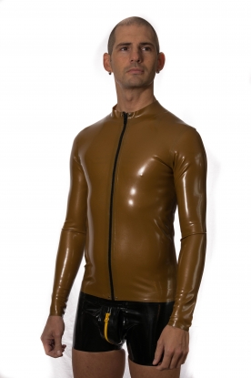 Atanas Latex Rubber Long Sleeve Zip Top - Latex clothing