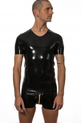 Valko Latex Rubber V Neck T Shirt - Latex clothing