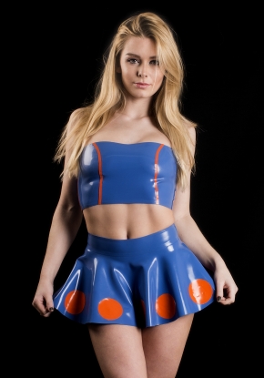 Tita Latex Rubber Mini Skating Skirt - Latex clothing