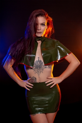 Military Cape With Trim  - Latex clothing