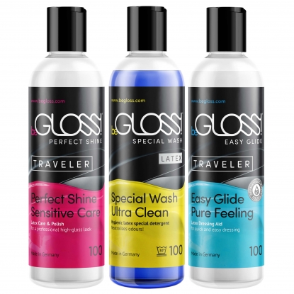 Latex Rubber Polish beGloss Latex Care Set 3 x 100ml - Latex clothing