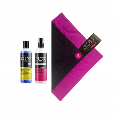 beGloss Perfect Shine Spray 100ml, Special Wash 100ml, Plus Polishing Cloth - Latex clothing