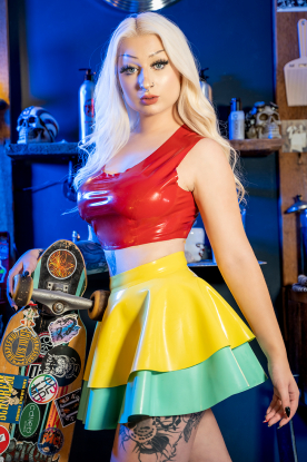 Acacia Latex Rubber Skating Skirt  - Latex clothing