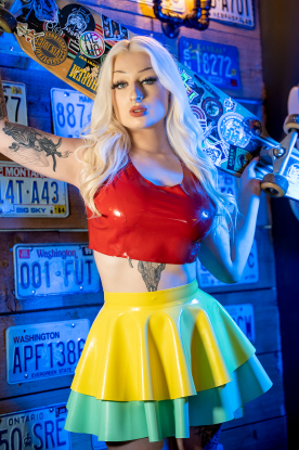 Acacia Latex Rubber Skating Skirt  - Latex clothing