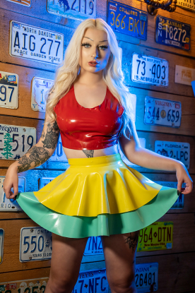 Acacia Latex Rubber Skating Skirt  - Latex clothing